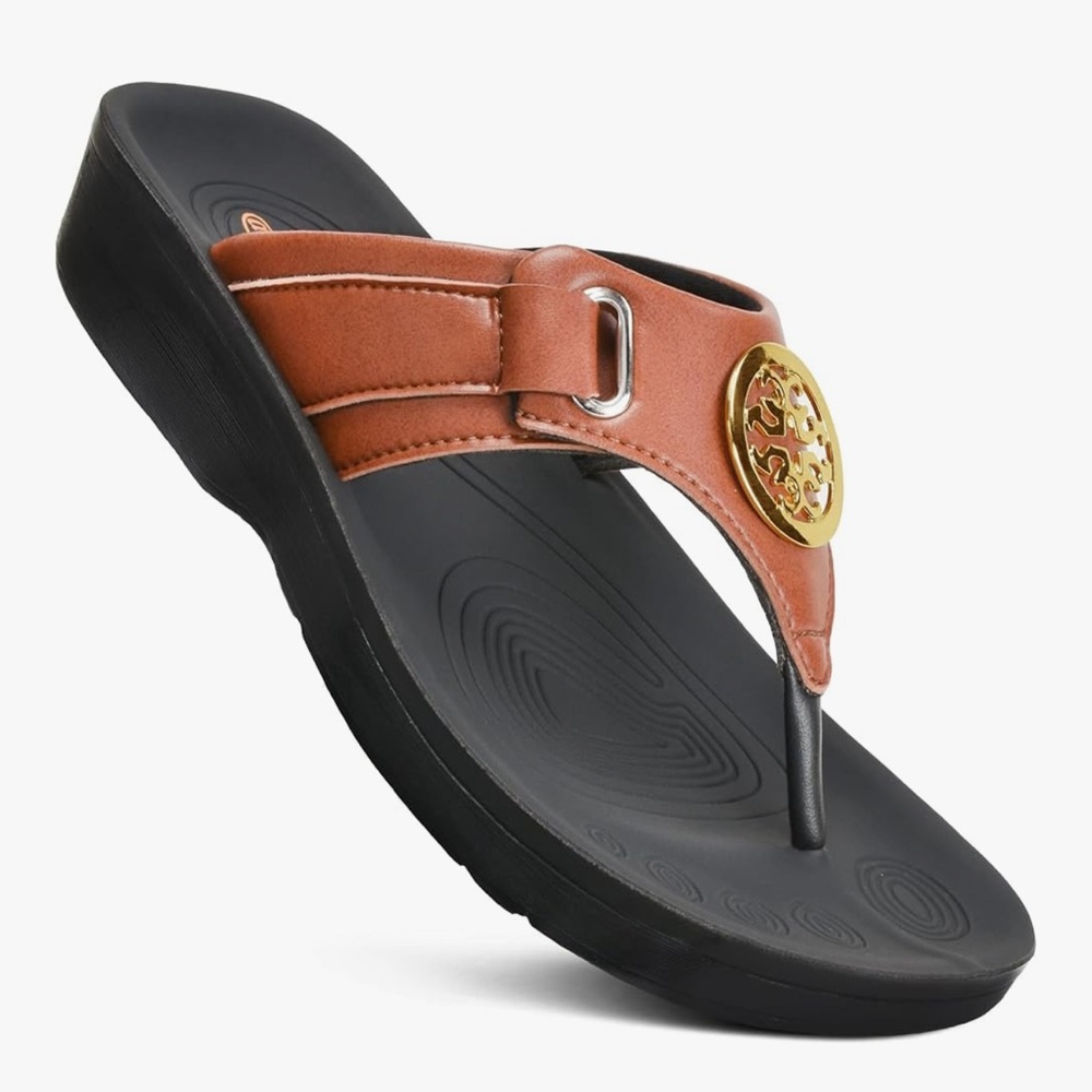 AEROTHOTIC Arch Support Flip Flops for Women with Non Slip Footbed